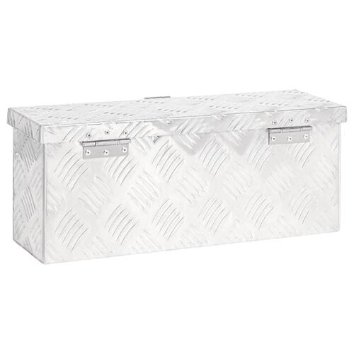 Opbevaringskasse 50x15x20,5 cm aluminium sølvfarvet