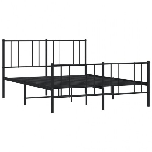 Sengeramme med sengegavl og fodgærde 120×190 cm - metal, sort