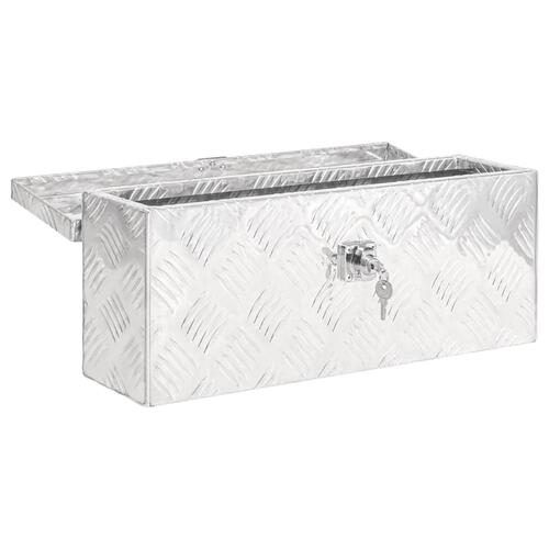 Opbevaringskasse 50x15x20,5 cm aluminium sølvfarvet
