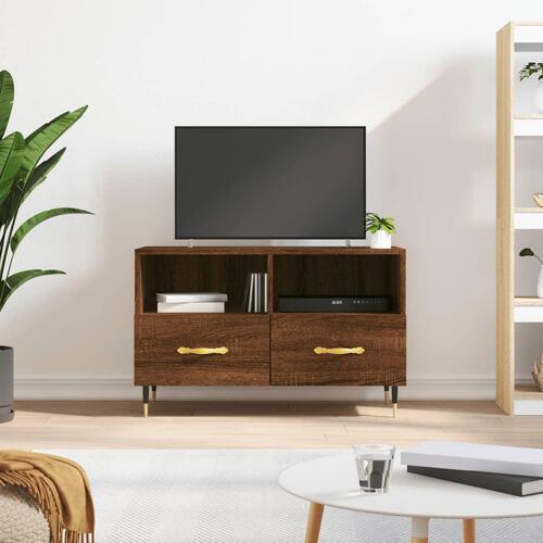 Tv-bord 80x36x50 cm konstrueret træ brun egetræsfarve