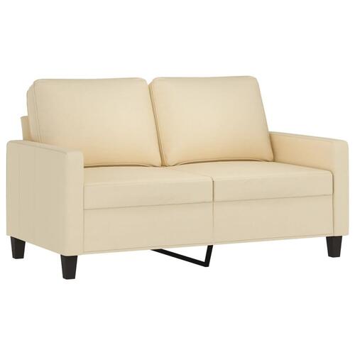 2 personers sofa med hynder stof cremefarvet