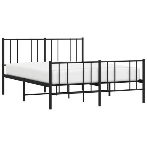 Sengeramme med sengegavl og fodgærde 120x200 cm metal sort