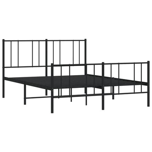 Sengeramme med sengegavl og fodgærde 120x200 cm metal sort