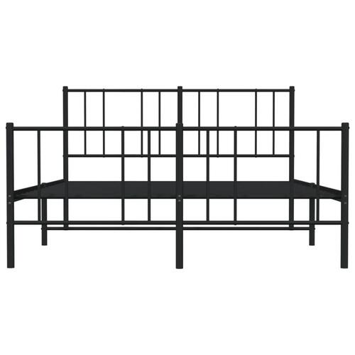 Sengeramme med sengegavl og fodgærde 120x200 cm metal sort