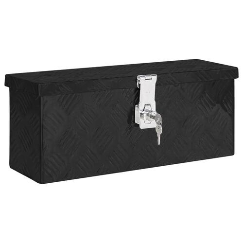Opbevaringskasse 50x15x20,5 cm aluminium sort