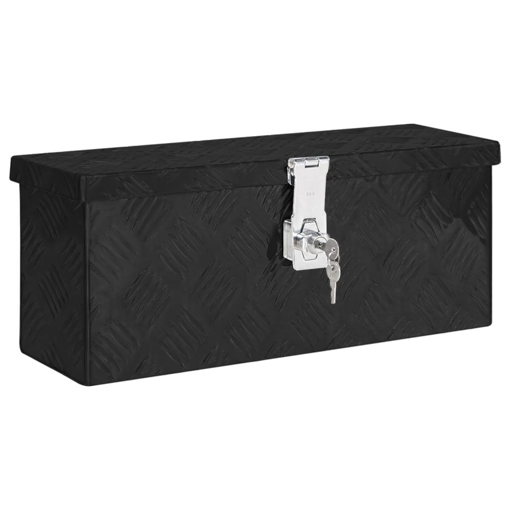 Opbevaringskasse 50x15x20,5 cm aluminium sort
