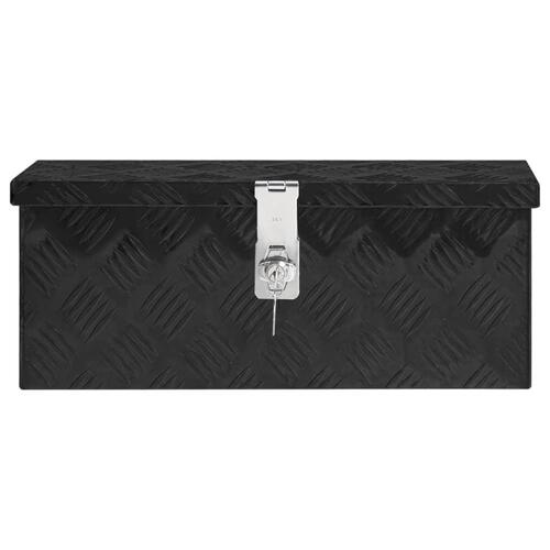 Opbevaringskasse 50x15x20,5 cm aluminium sort