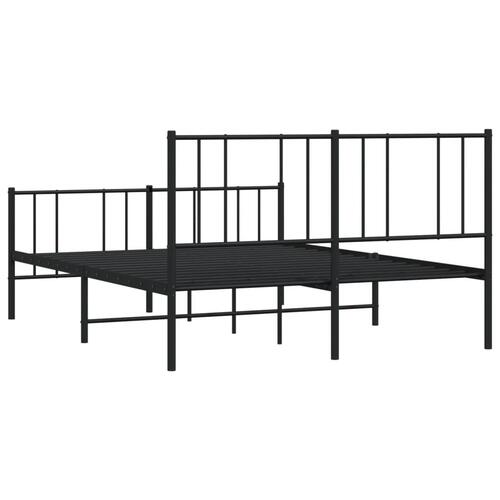 Sengeramme med sengegavl og fodgærde 120x200 cm metal sort