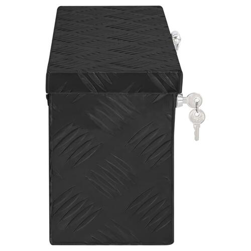 Opbevaringskasse 50x15x20,5 cm aluminium sort