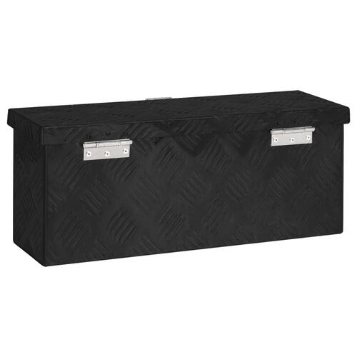 Opbevaringskasse 50x15x20,5 cm aluminium sort