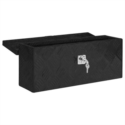 Opbevaringskasse 50x15x20,5 cm aluminium sort