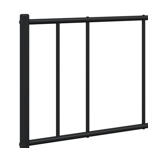 Sengeramme med sengegavl og fodgærde 120x200 cm metal sort