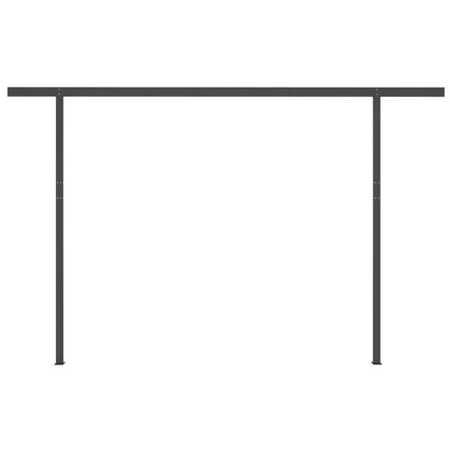 Markise m. LED-lys 4,5x3,5 m manuel betjening orange og brun
