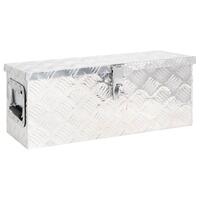 Opbevaringskasse 60x23,5x23 cm aluminium sølvfarvet