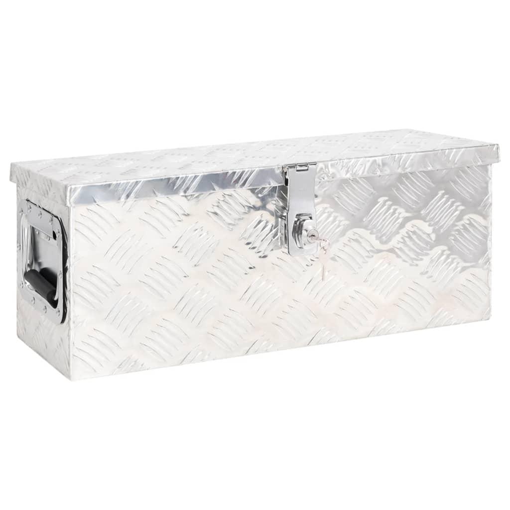 Opbevaringskasse 60x23,5x23 cm aluminium sølvfarvet