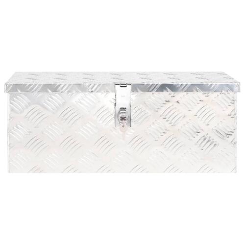 Opbevaringskasse 60x23,5x23 cm aluminium sølvfarvet
