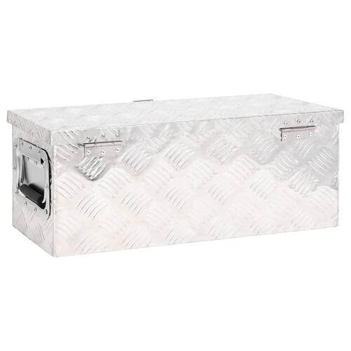 Opbevaringskasse 60x23,5x23 cm aluminium sølvfarvet