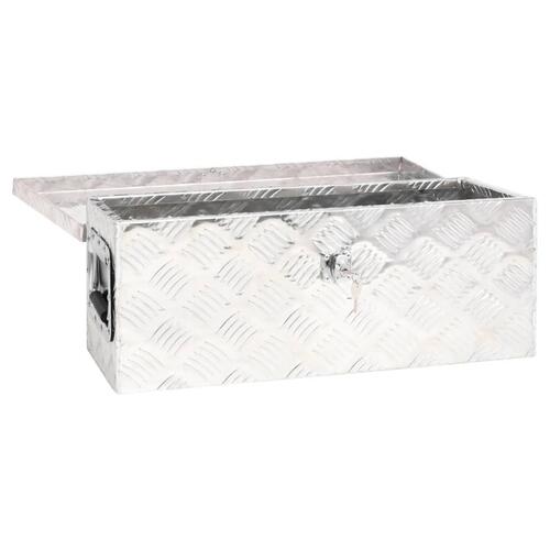 Opbevaringskasse 60x23,5x23 cm aluminium sølvfarvet