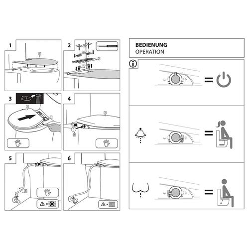 EISL toiletsæde med soft-close og spraysystem hvid