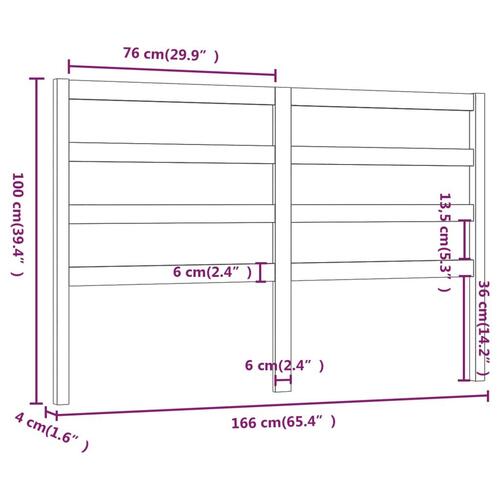 Sengegærde 166x4x100 cm massivt fyrretræ sort