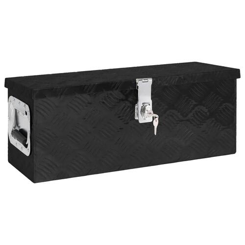 Opbevaringskasse 60x23,5x23 cm aluminium sort
