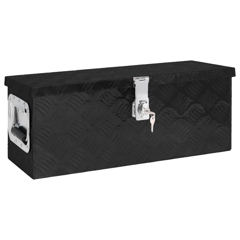Opbevaringskasse 60x23,5x23 cm aluminium sort