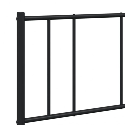 Sengeramme med sengegavl og fodgærde 140 x 190 cm - metal, sort