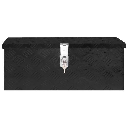 Opbevaringskasse 60x23,5x23 cm aluminium sort