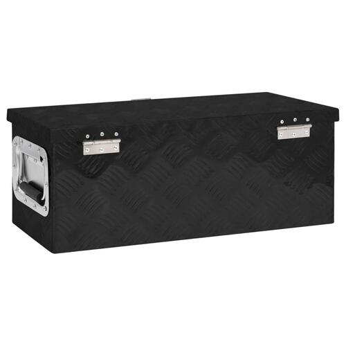 Opbevaringskasse 60x23,5x23 cm aluminium sort