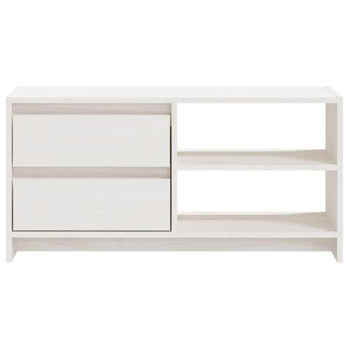 Tv-bord 80x31x39 cm massivt fyrretræ hvid