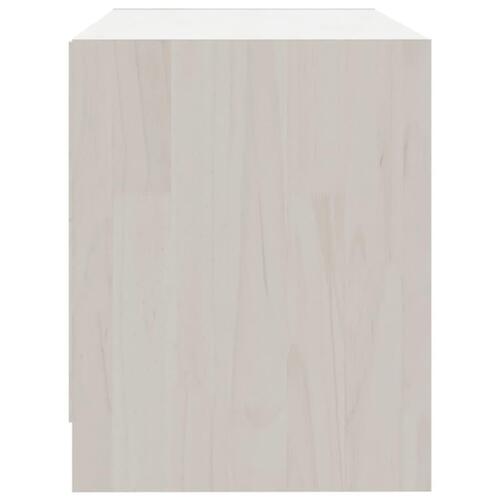 Tv-bord 80x31x39 cm massivt fyrretræ hvid