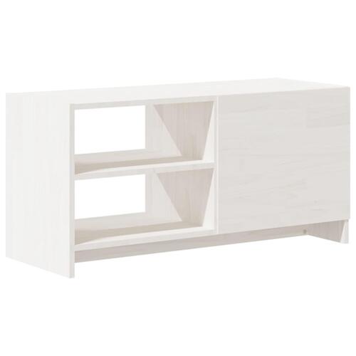 Tv-bord 80x31x39 cm massivt fyrretræ hvid