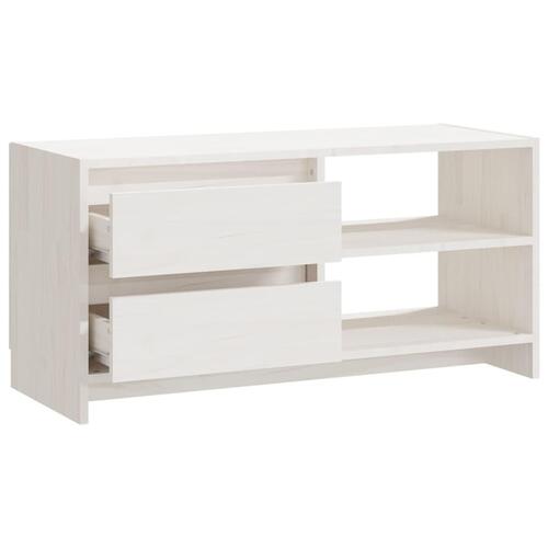 Tv-bord 80x31x39 cm massivt fyrretræ hvid