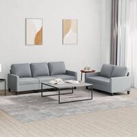 2 personers sofa med hynder stof lysegrå