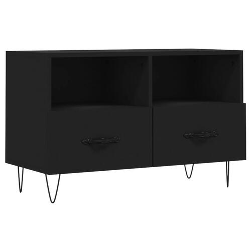 Tv-bord 80x36x50 cm konstrueret træ sort