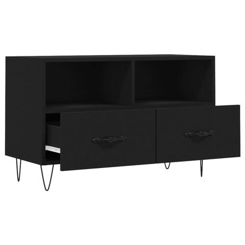 Tv-bord 80x36x50 cm konstrueret træ sort