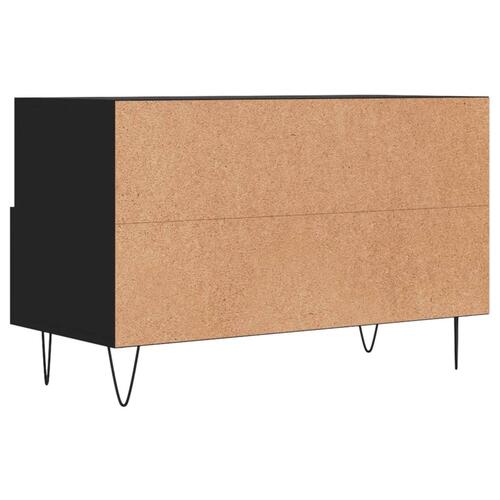 Tv-bord 80x36x50 cm konstrueret træ sort