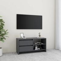 Tv-bord 80x31x39 cm massivt fyrretræ grå