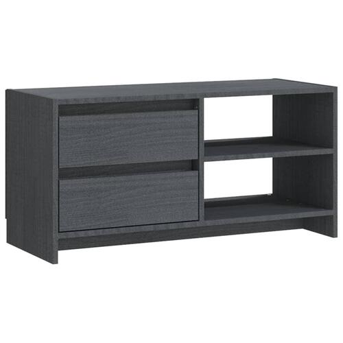 Tv-bord 80x31x39 cm massivt fyrretræ grå