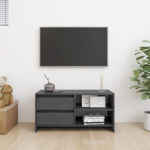 Tv-bord 80x31x39 cm massivt fyrretræ grå