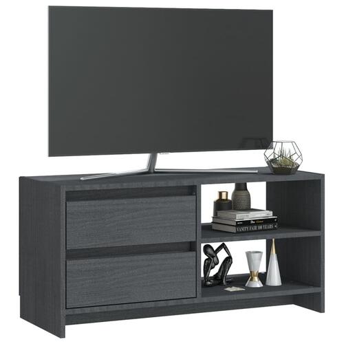 Tv-bord 80x31x39 cm massivt fyrretræ grå