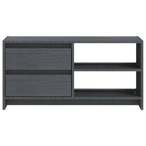 Tv-bord 80x31x39 cm massivt fyrretræ grå