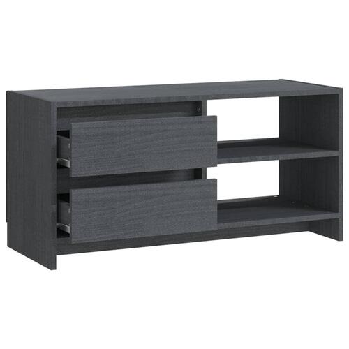 Tv-bord 80x31x39 cm massivt fyrretræ grå