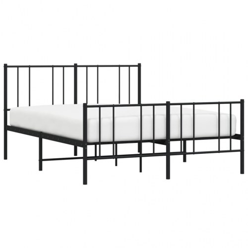 Sengeramme i metal med fodgærde 160x200 cm - sort