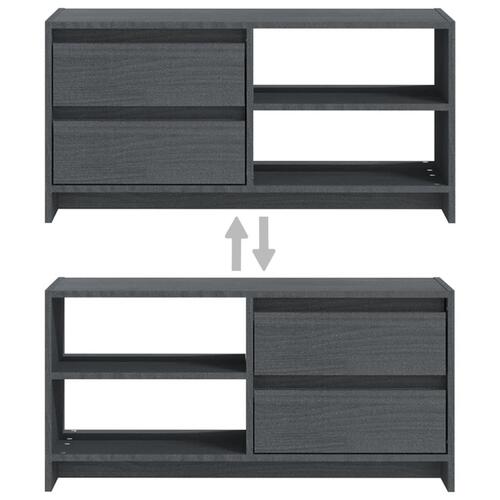 Tv-bord 80x31x39 cm massivt fyrretræ grå