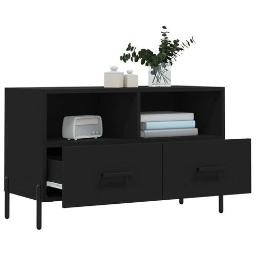 Tv-bord 80x36x50 cm konstrueret træ sort