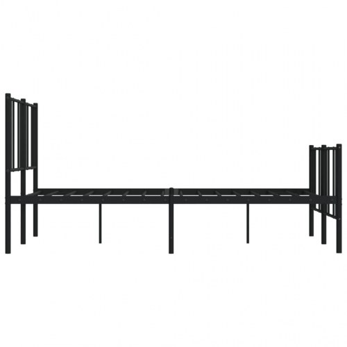 Sengeramme i metal med fodgærde 160x200 cm - sort