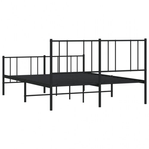 Sengeramme i metal med fodgærde 160x200 cm - sort