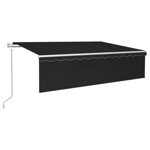 Markise m. rullegardin+LED+vindsensor 6x3 m auto antracitgrå