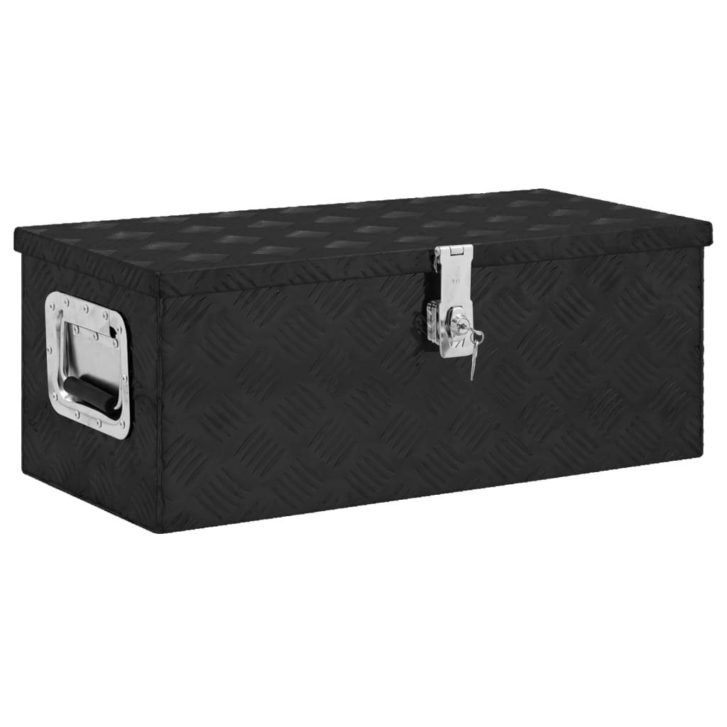 Opbevaringskasse 70x31x27 cm aluminium sort